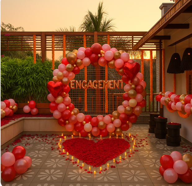 After: romantic candle and rose bedroom decoration