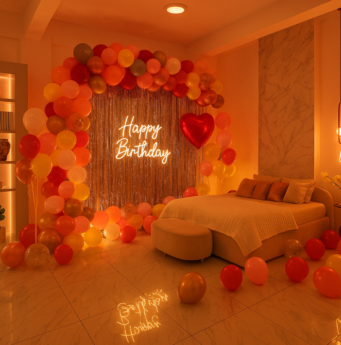 After: decorated living room preview created by Fatafat Decor AI